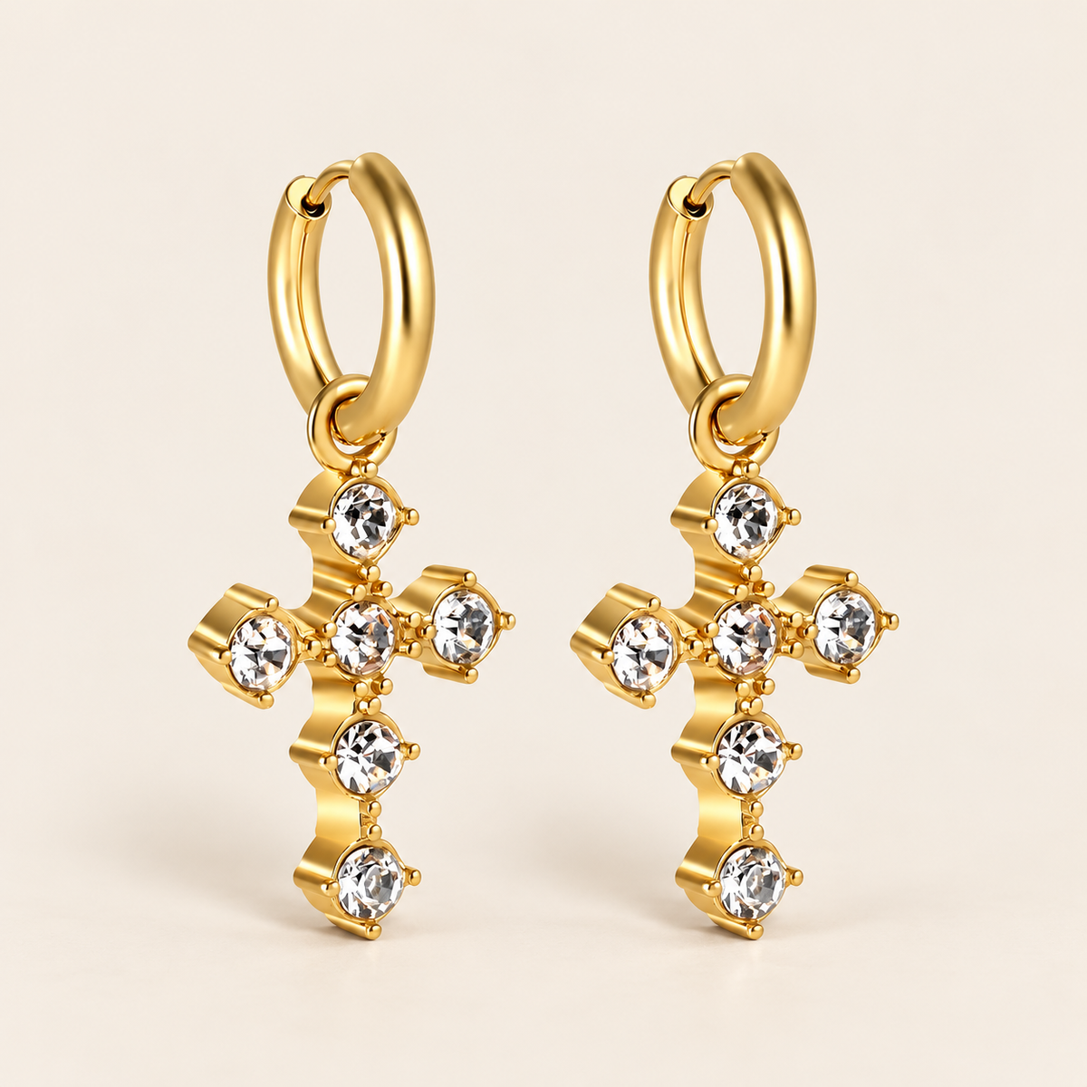 Celeste Cross Hoops - 01