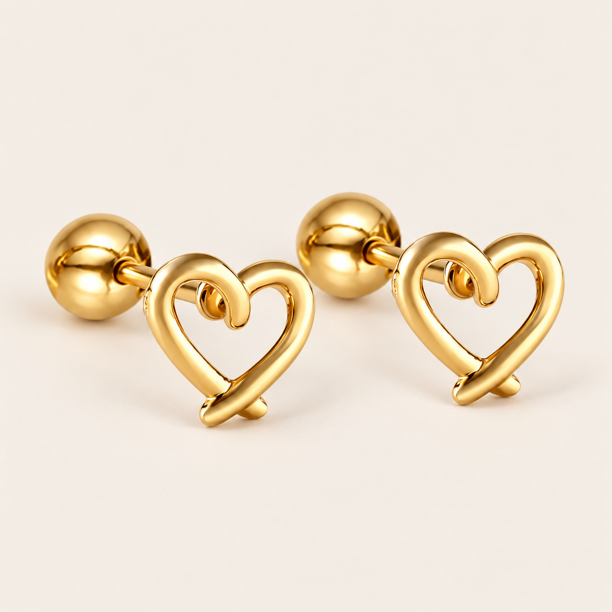 Amour Heart Studs - 01