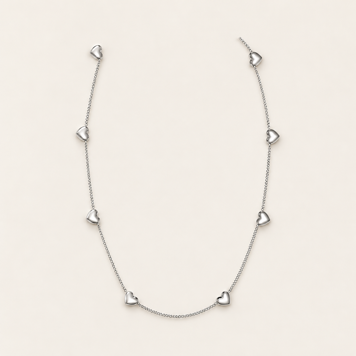 Amalie Hearts Necklace Silver - 01